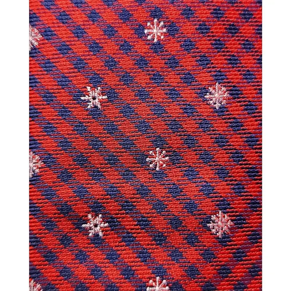 NWT TOMMY‎ HILFIGER Let it Snow Embroidered Christmas Holiday Red Check Boys Tie